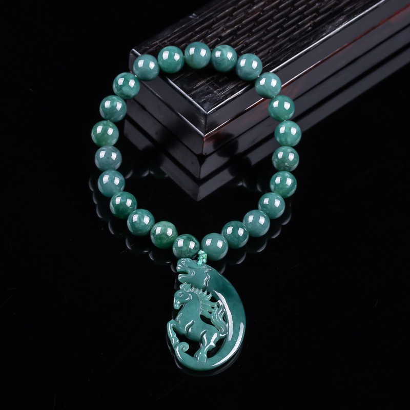 Jewelry & Watches Ltd - Naturalny Jadeit Niebieski Wodny Znak Zodiaku