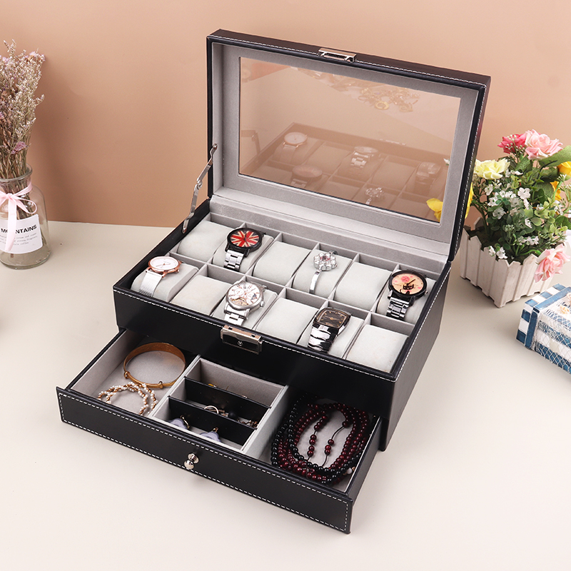 Best Jewelry Watches - 12-siatkowe pudełko na zegarek PU Skórzane