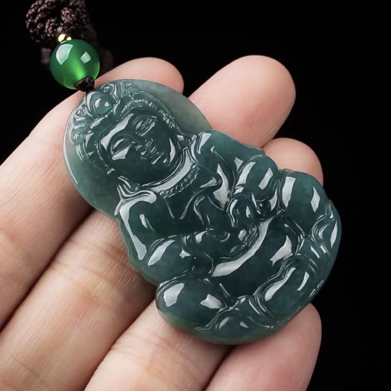 Jewelry & Watches Ltd - Oryginalny amulet Guanyin klasy A, niebieski