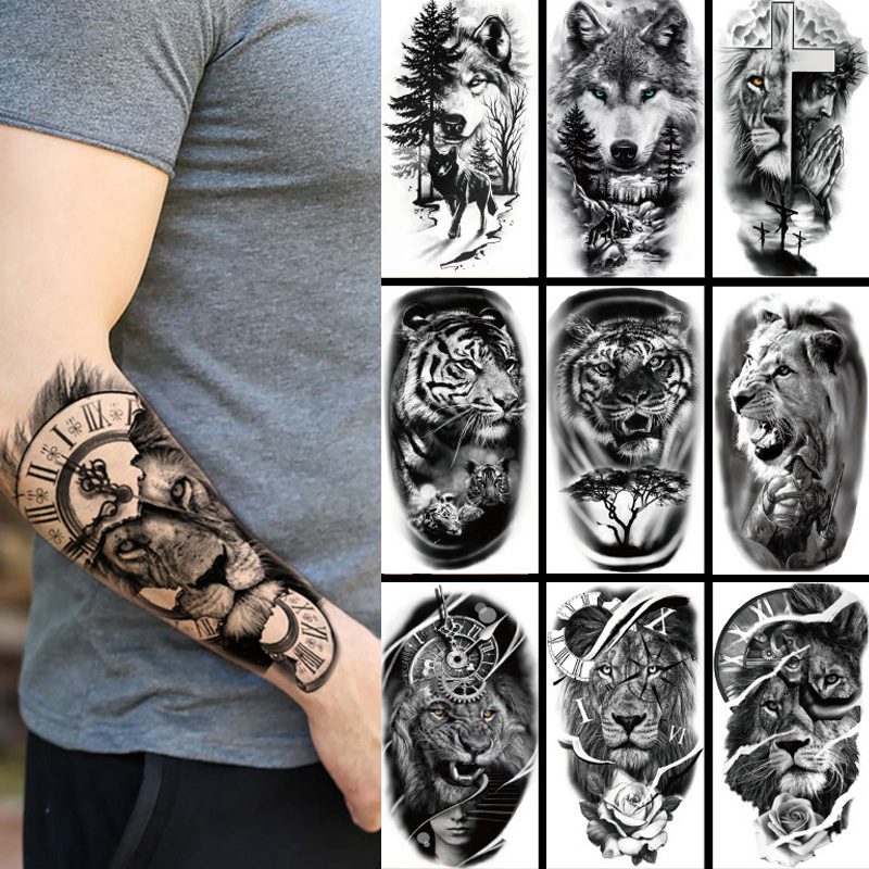 Wolf Jewelry & Watches Tampa - Wodoodporna tymczasowa naklejka tatuaż las duży