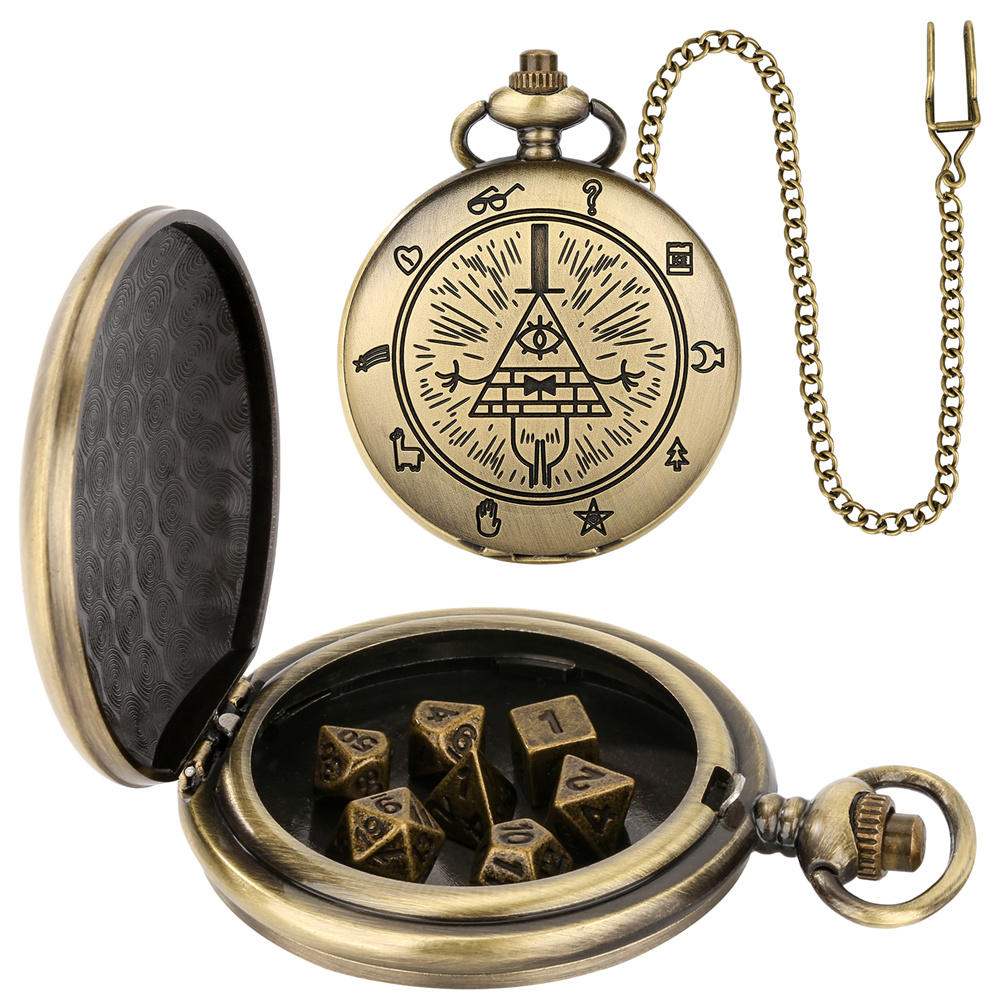 Vintage Pocket Watch - Vintage brązowy/szary czarny futerał na zegarek