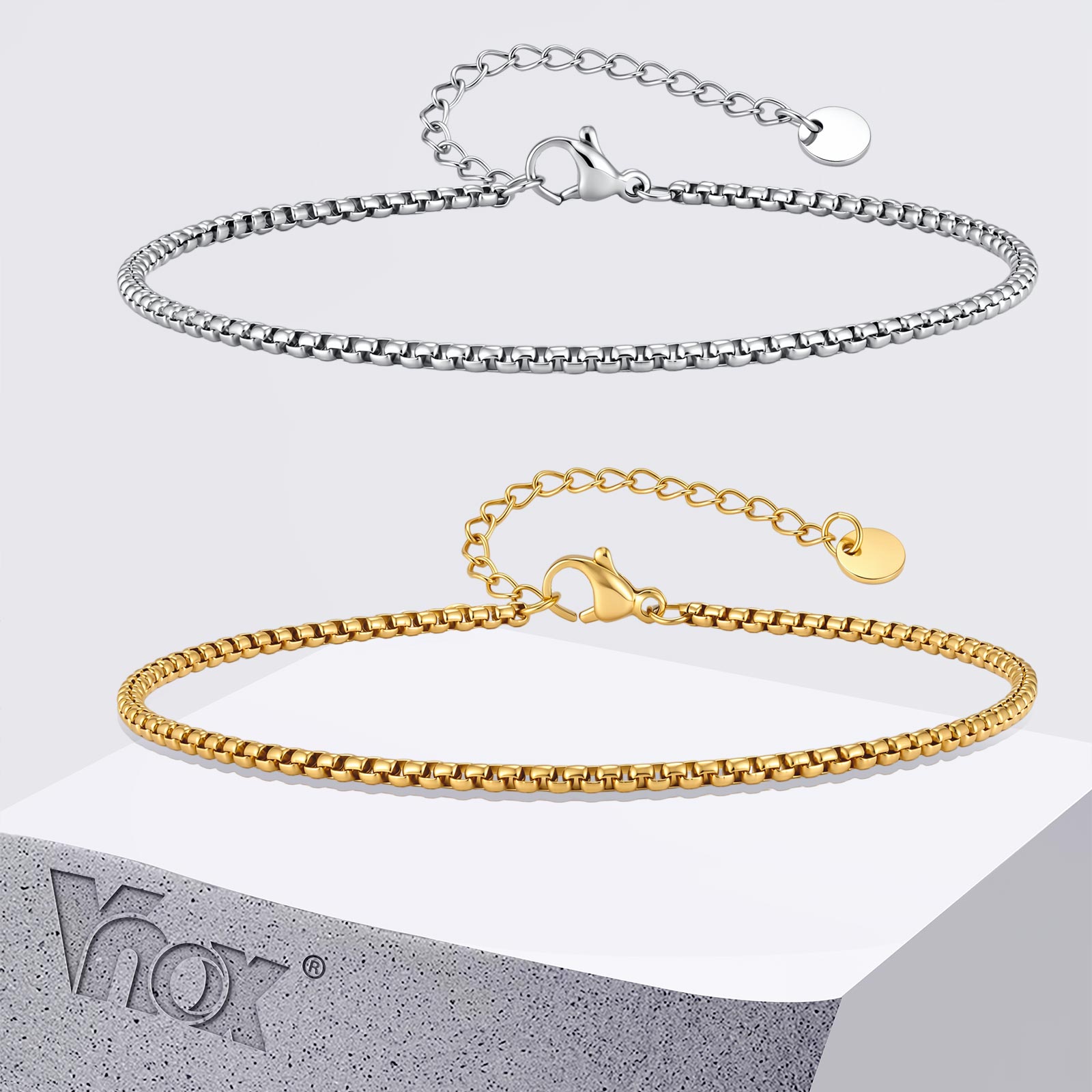 Jc Jewelry & Watches Reviews - Vnox Bransoletka na kostkę ze stali