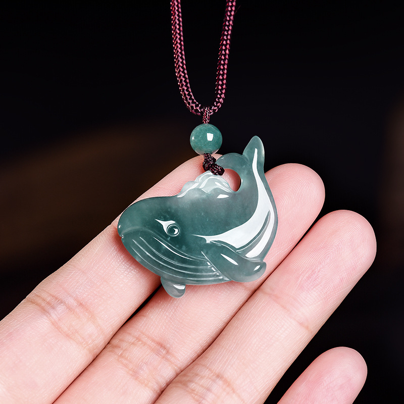 Jewelry & Watches Ltd - Naturalny Birmanski Jadeitowy Wisiorek w Kształcie