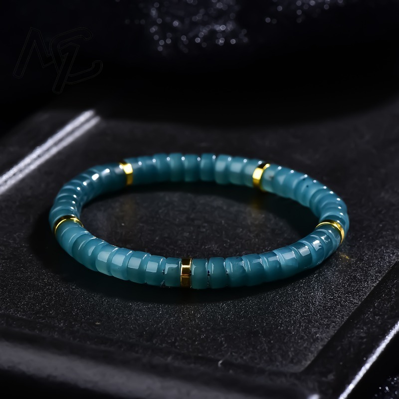 Jewelry & Watches Ltd - Naturalny Jadeit Niebieski Wodny Koraliki Abakusowe