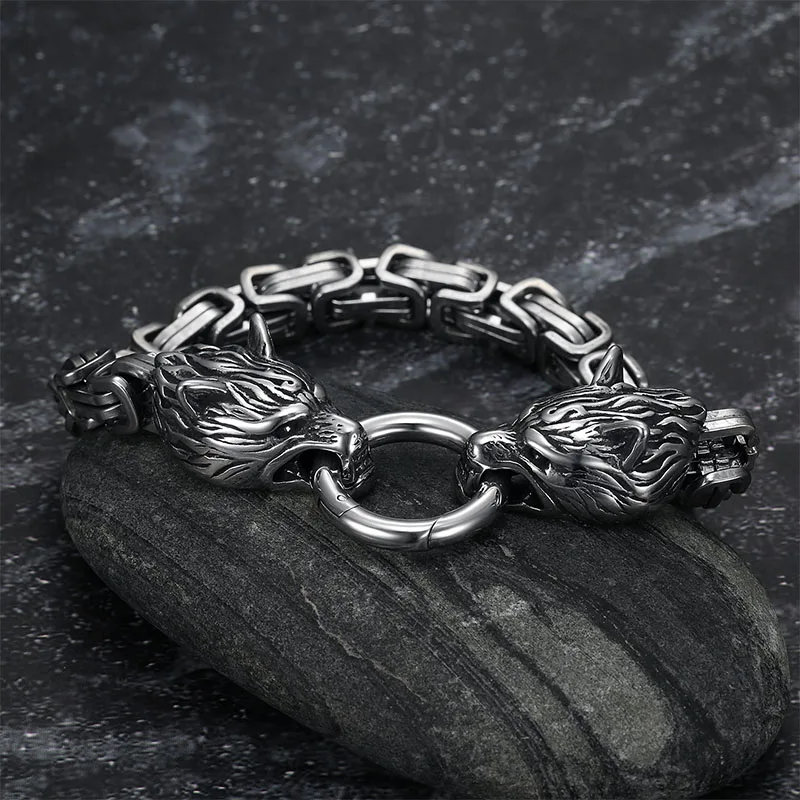 S925 srebro podwójna głowa wil – Wolf Jewelry & Watches Tampa recenzja i cena