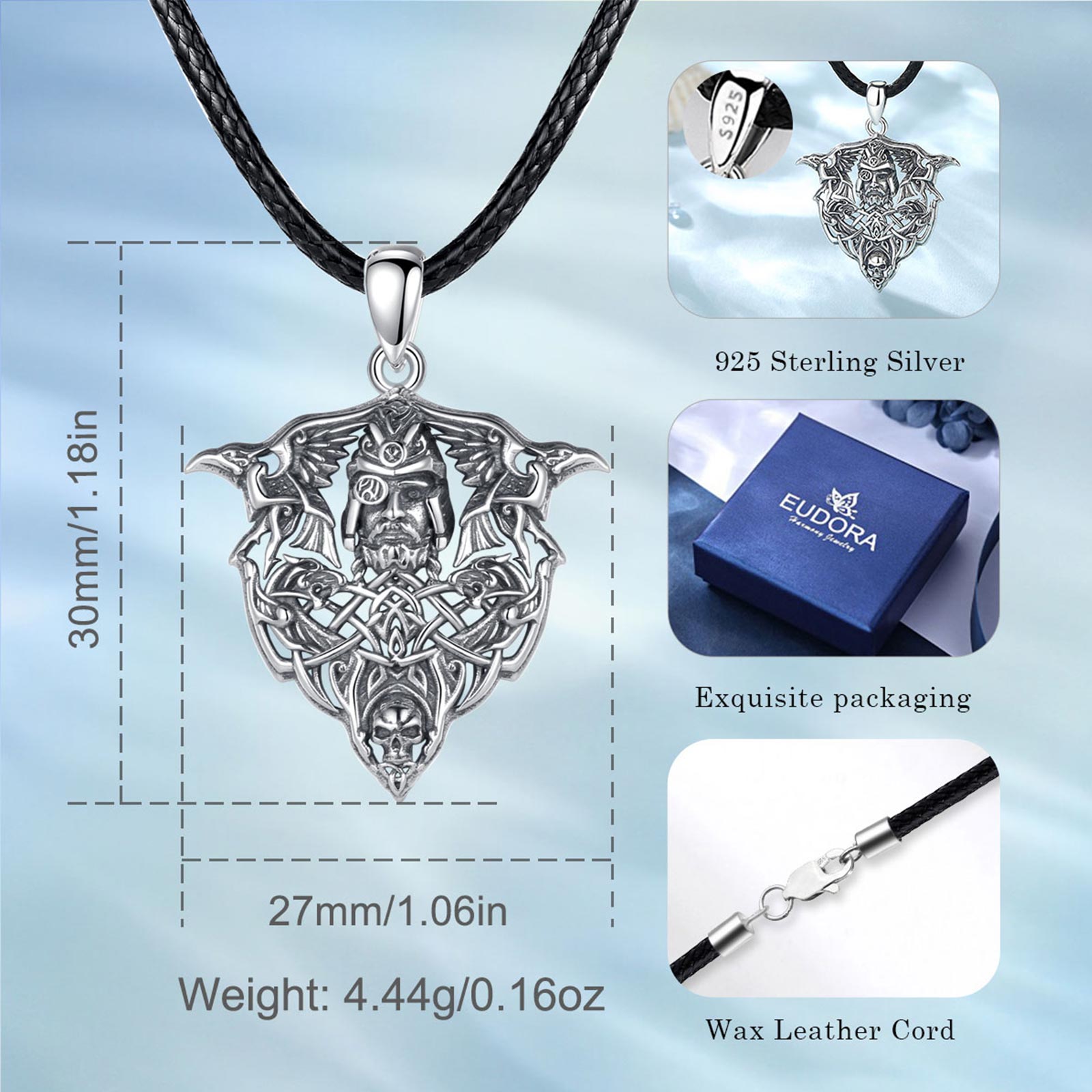 Eudora 925 srebro Viking Raven – Wolf Jewelry & Watches Tampa recenzja i cena